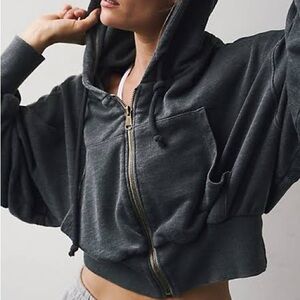 NWOT Free People FP Movement Lowkey Zip Up- Black